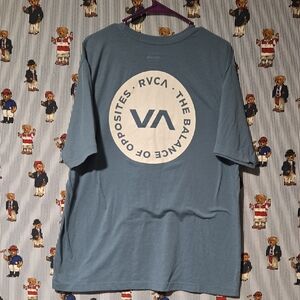 RVCA Sport Tee Regular Fit Blue Graphic T-Shirt for Men XXL